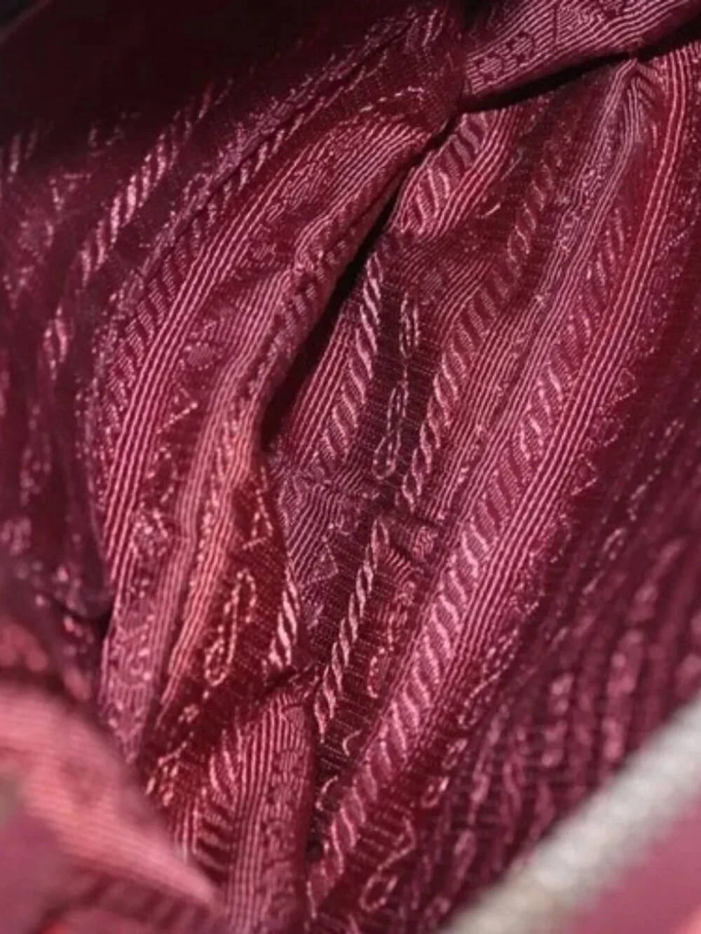 PRADA Chain Shoulder Bag Nylon Bordeaux Silver Auth BA10089 - Picture 9 of 16